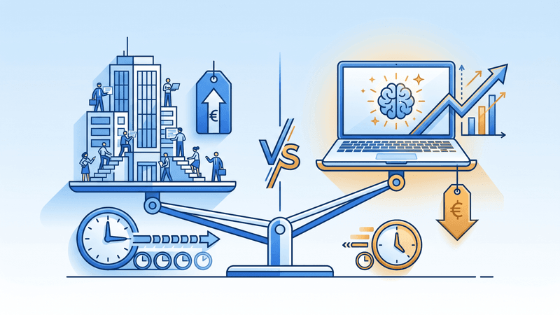 รับทำ SEO vs ใช้ AI เขียนบทความเอง 2026 เทียบค่าใช้จ่าย ROI และผลลัพธ์จริง