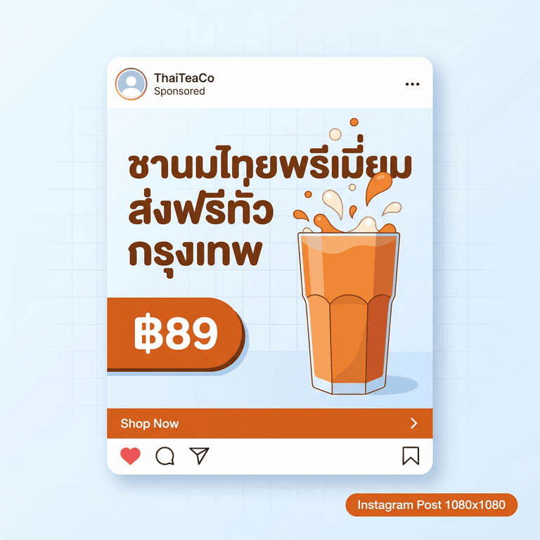 AI สร้างรูปโฆษณา Facebook Instagram TikTok